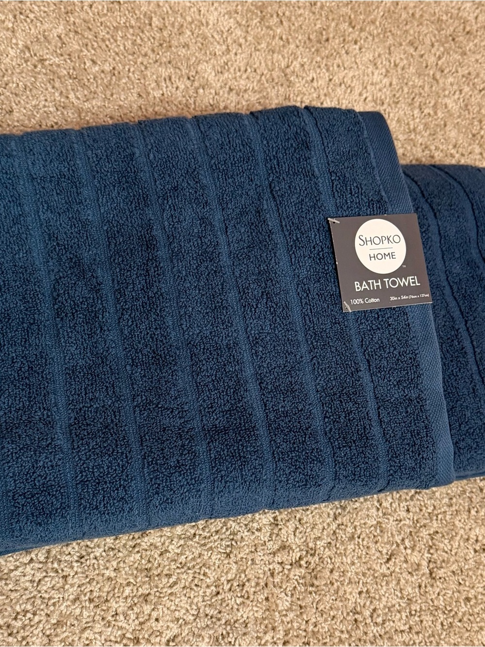 Shopko NWT Navy Blue Bath Towel